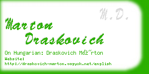 marton draskovich business card